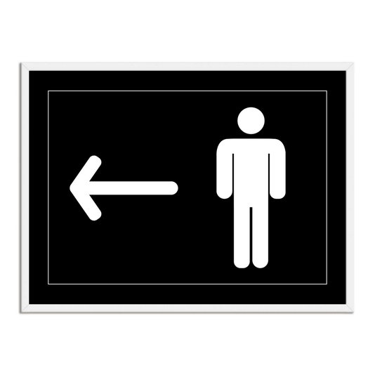 Quadro Indicativo para Banheiro Masculino - Esquerda