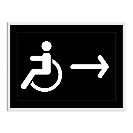 Quadro Indicativo para Banheiros com Acessibilidade - Direita