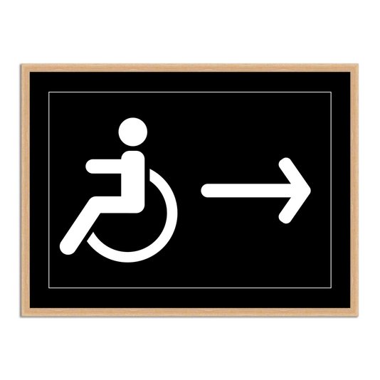 Quadro Indicativo para Banheiros com Acessibilidade - Direita