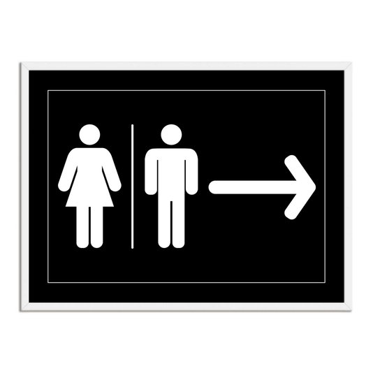 Quadro Indicativo para Banheiros Feminino e Masculino - Direita