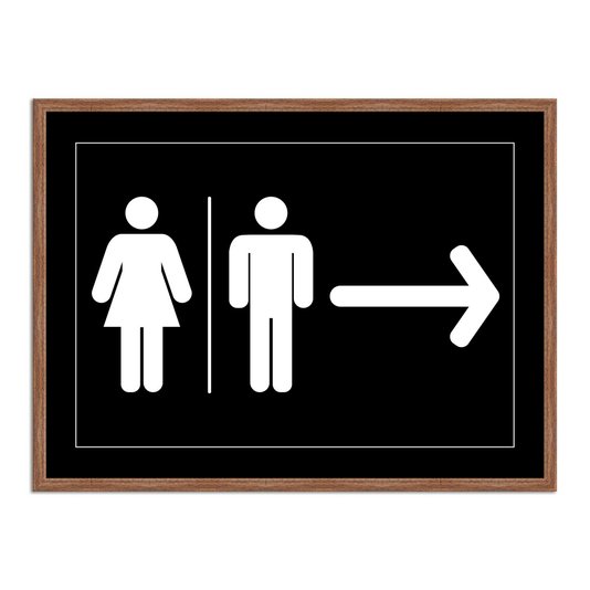 Quadro Indicativo para Banheiros Feminino e Masculino - Direita