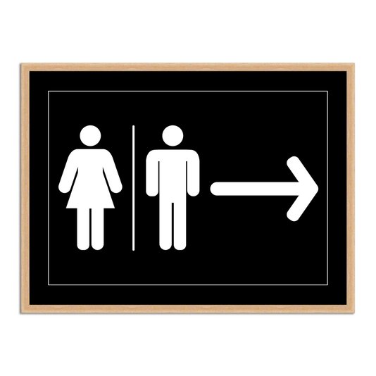 Quadro Indicativo para Banheiros Feminino e Masculino - Direita
