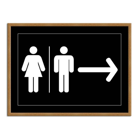Quadro Indicativo para Banheiros Feminino e Masculino - Direita