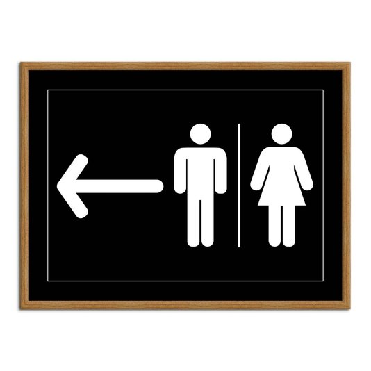 Quadro Indicativo para Banheiros Feminino e Masculino - Esquerda