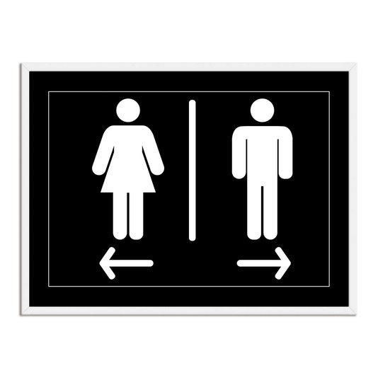 Quadro Indicativo para Banheiros Masculino e Feminino