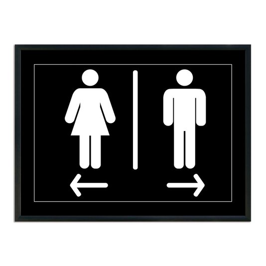 Quadro Indicativo para Banheiros Masculino e Feminino