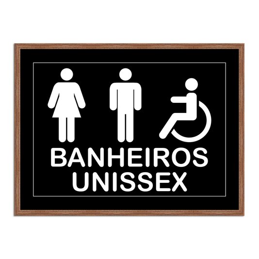 Quadro Indicativo para Banheiros Unissex e Acessíveis