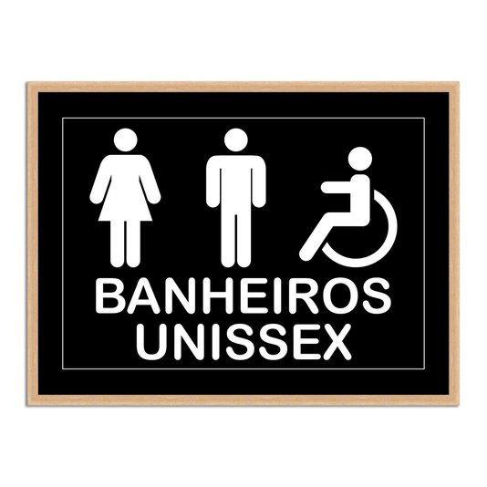 Quadro Indicativo para Banheiros Unissex e Acessíveis
