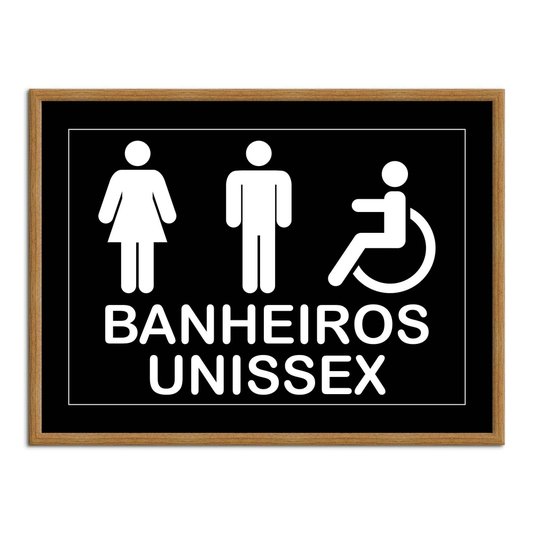 Quadro Indicativo para Banheiros Unissex e Acessíveis