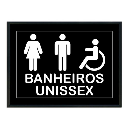 Quadro Indicativo para Banheiros Unissex e Acessíveis