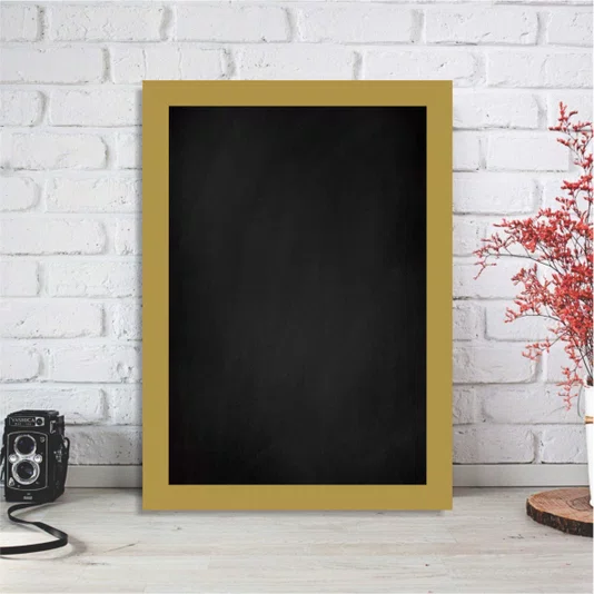 Quadro Lousa Negra Para Giz com Moldura Caixinha Revestida 1,5x3