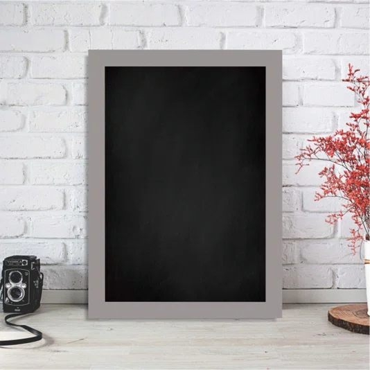 Quadro Lousa Negra Para Giz com Moldura Caixinha Revestida 1,5x3