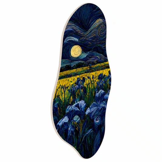 Quadro Orgânico Decorativo Campo de Flores e Lua