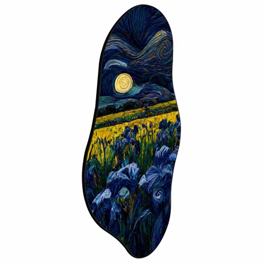 Quadro Orgânico Decorativo Campo de Flores e Lua