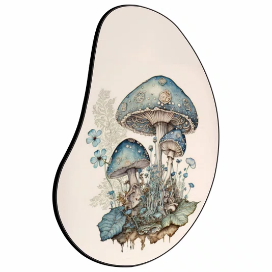 Quadro Orgânico Decorativo Cogumelos e Flores