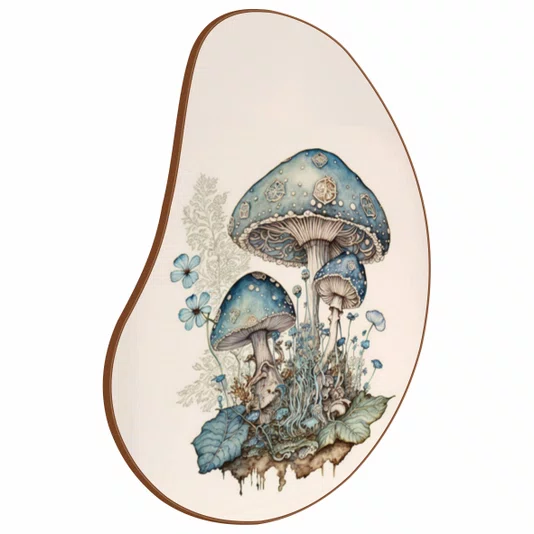 Quadro Orgânico Decorativo Cogumelos e Flores