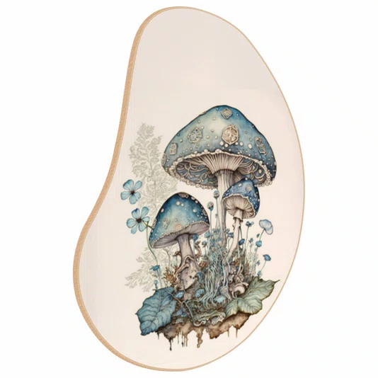 Quadro Orgânico Decorativo Cogumelos e Flores