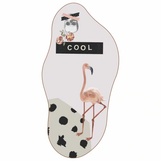 Quadro Orgânico Decorativo Colagem Abstrata Flamingo Cool