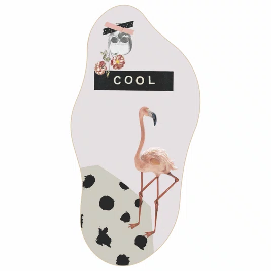 Quadro Orgânico Decorativo Colagem Abstrata Flamingo Cool
