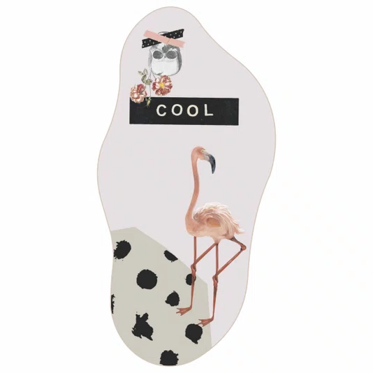 Quadro Orgânico Decorativo Colagem Abstrata Flamingo Cool