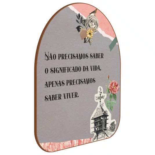Quadro Orgânico Decorativo Colagem Apenas Precisamos Saber Viver