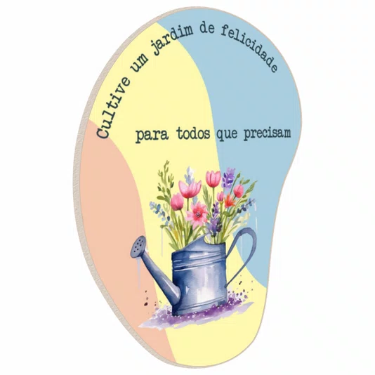 Quadro Orgânico Decorativo Cultive um Jardim de Felicidade