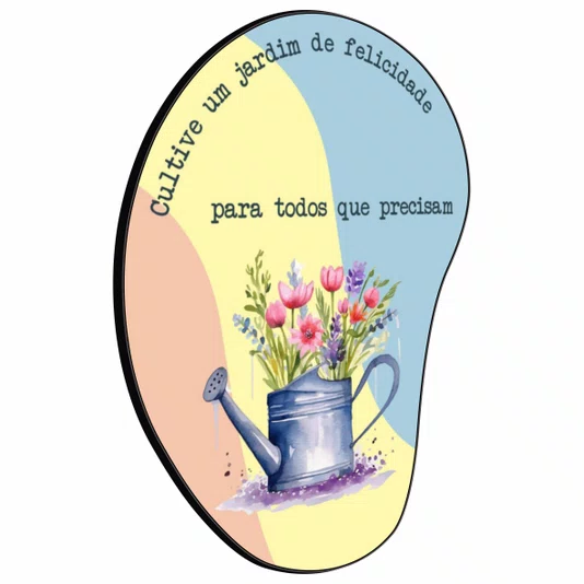 Quadro Orgânico Decorativo Cultive um Jardim de Felicidade