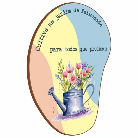 Quadro Orgânico Decorativo Cultive um Jardim de Felicidade