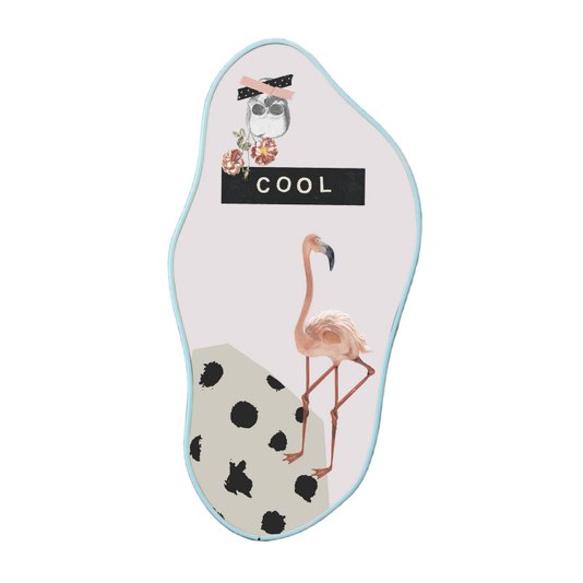 Quadro Orgânico Decorativo Flamingo e Caveira com Moldura Filete Flexível