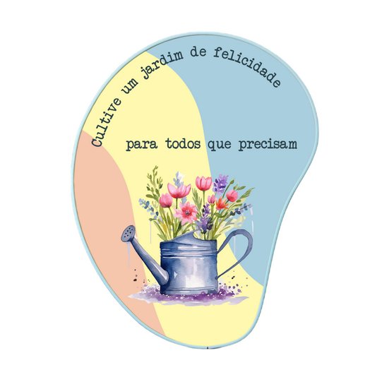 Quadro Orgânico Decorativo Frase Cultive Um Jardim de Felicidade Para Todos Que Precisam com Moldura Filete Flexível