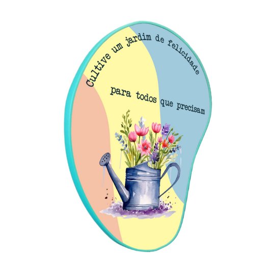 Quadro Orgânico Decorativo Frase Cultive Um Jardim de Felicidade Para Todos Que Precisam com Moldura Filete Flexível
