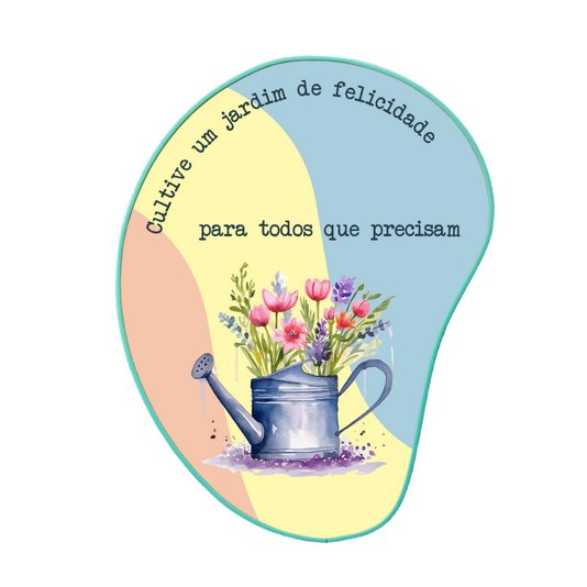Quadro Orgânico Decorativo Frase Cultive Um Jardim de Felicidade Para Todos Que Precisam com Moldura Filete Flexível