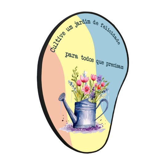 Quadro Orgânico Decorativo Frase Cultive Um Jardim de Felicidade Para Todos Que Precisam com Moldura Filete Flexível