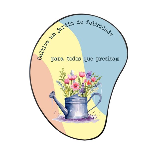 Quadro Orgânico Decorativo Frase Cultive Um Jardim de Felicidade Para Todos Que Precisam com Moldura Filete Flexível