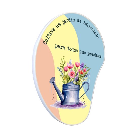 Quadro Orgânico Decorativo Frase Cultive Um Jardim de Felicidade Para Todos Que Precisam com Moldura Filete Flexível