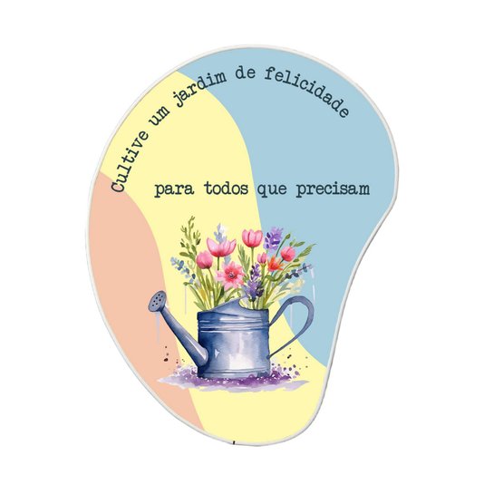 Quadro Orgânico Decorativo Frase Cultive Um Jardim de Felicidade Para Todos Que Precisam com Moldura Filete Flexível