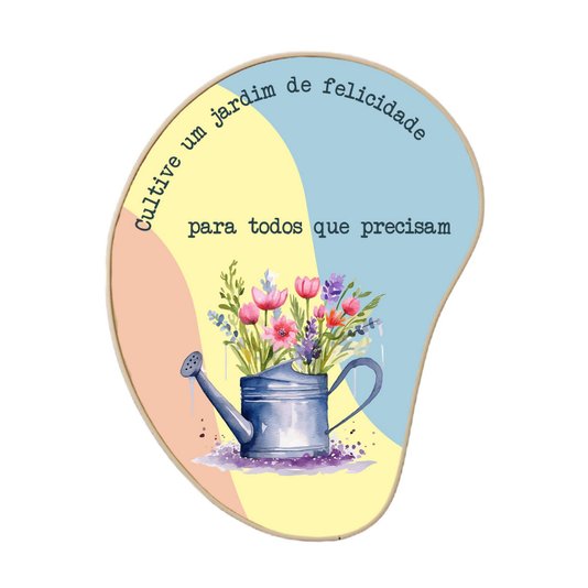 Quadro Orgânico Decorativo Frase Cultive Um Jardim de Felicidade Para Todos Que Precisam com Moldura Filete Flexível