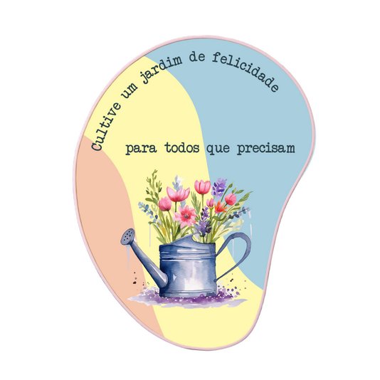 Quadro Orgânico Decorativo Frase Cultive Um Jardim de Felicidade Para Todos Que Precisam com Moldura Filete Flexível