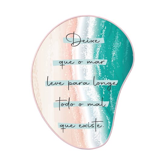 Quadro Orgânico Decorativo Frase Deixe Que o Mar Leve Para Longe Todo o Mal Que Existe com Moldura Filete Flexível