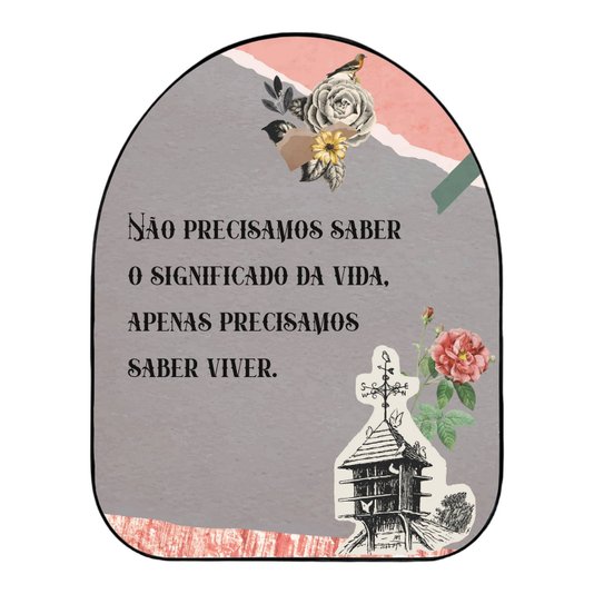 Quadro Orgânico Decorativo Frase Não Precisamos Saber o Significado da Vida, Apenas Precisamos Saber Viver com Moldura Flexível Metalizada