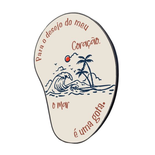 Quadro Orgânico Decorativo Frase Para o Desejo do Meu Coraçao, o Mar é Uma Gota com Moldura em Couro Sintético