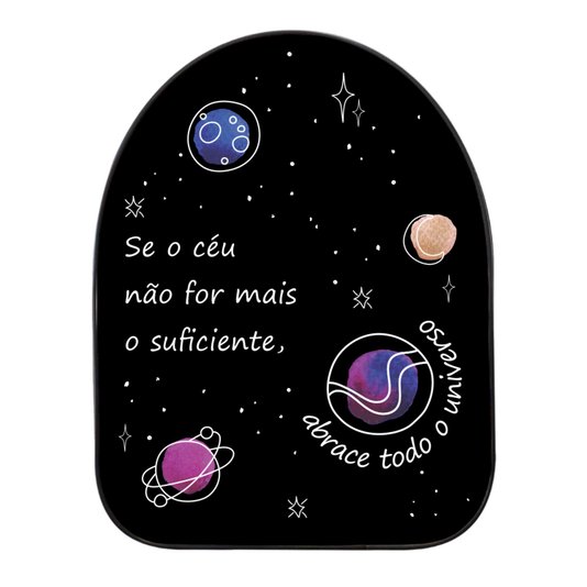 Quadro Orgânico Decorativo Frase Se o Céu Não For Mais o Suficiente, Abrace Todo o Universo com Moldura Filete Flexível