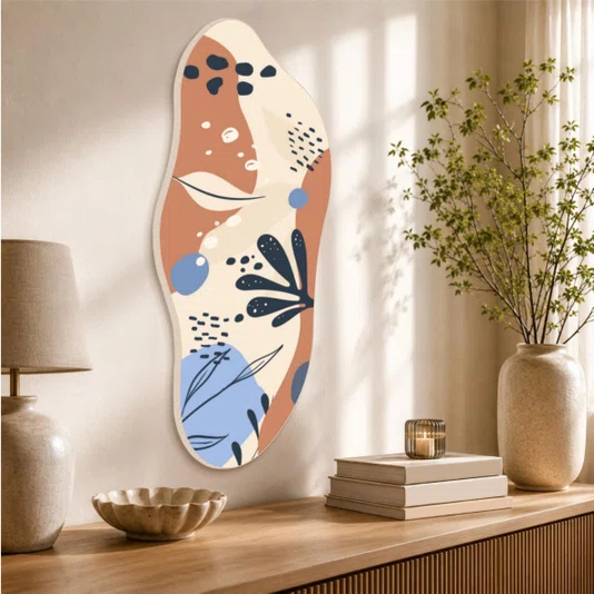 Quadro Orgânico Decorativo Ilustração Abstrata Boho