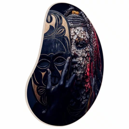 Quadro Orgânico Decorativo Pessoa com Máscara Africana