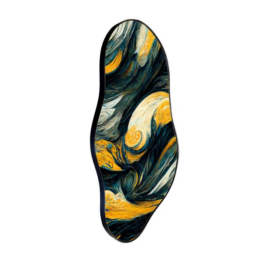 Quadro Orgânico Decorativo Pintura Abstrata com Moldura Flexível Metalizada