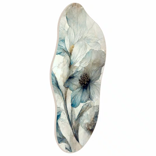 Quadro Orgânico Decorativo Pintura de Flores Azuis