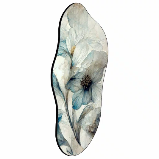Quadro Orgânico Decorativo Pintura de Flores Azuis