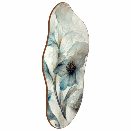 Quadro Orgânico Decorativo Pintura de Flores Azuis
