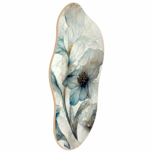 Quadro Orgânico Decorativo Pintura de Flores Azuis