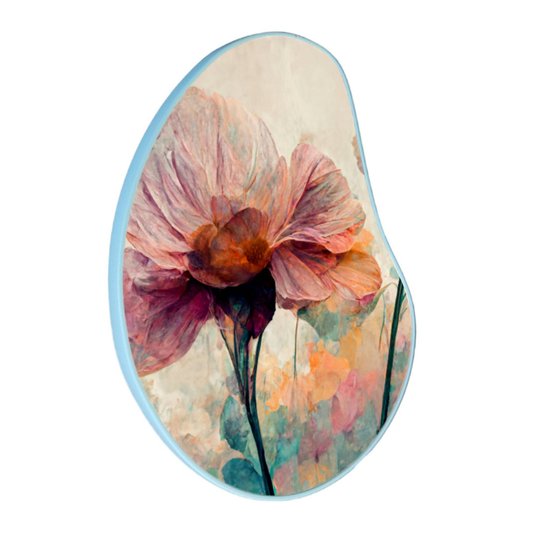 Quadro Orgânico Decorativo Pintura Flor Colorida com Moldura Filete Flexível